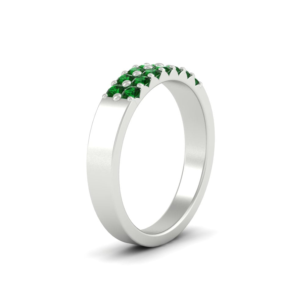 half-carat-two-row-round-emerald-wedding-band-in-white-gold-FD11382BGEMGRANGLE2-0.50CT-NL-WG