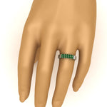 Load image into Gallery viewer, half-carat-two-row-round-emerald-wedding-band-in-white-gold-FD11382BGEMGRHAND-0.50CT-NL-WG