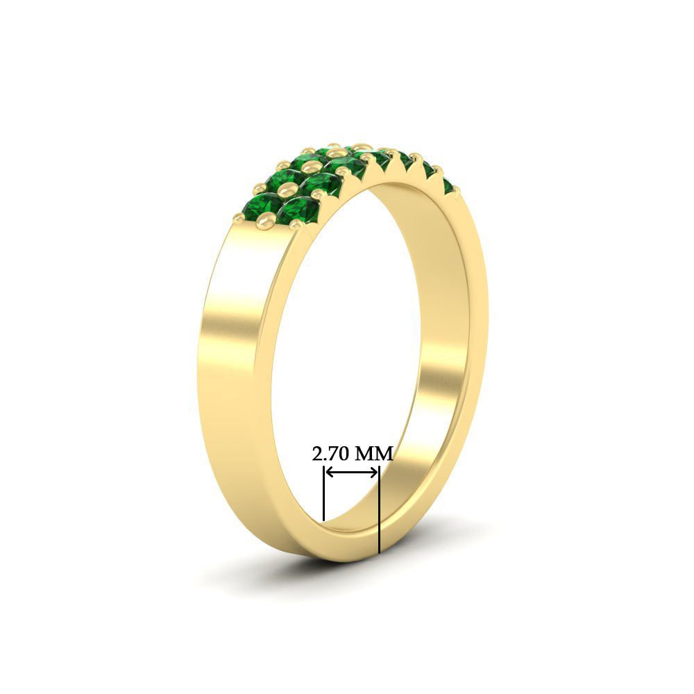half-carat-two-row-round-emerald-wedding-band-in-yellow-gold-FD11382BGEMGRANGLE2-0.50CT-NL-YG-HW