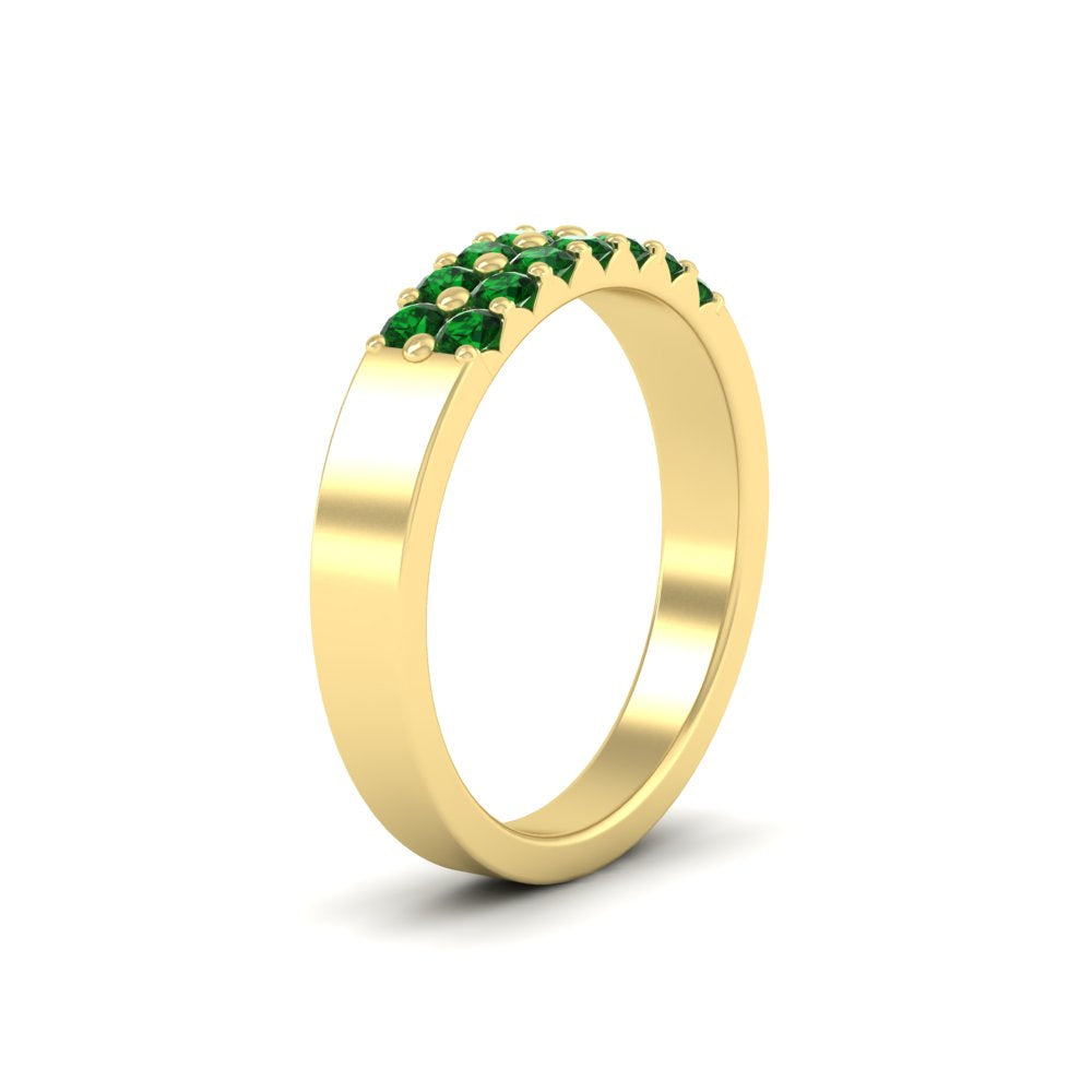 half-carat-two-row-round-emerald-wedding-band-in-yellow-gold-FD11382BGEMGRANGLE2-0.50CT-NL-YG