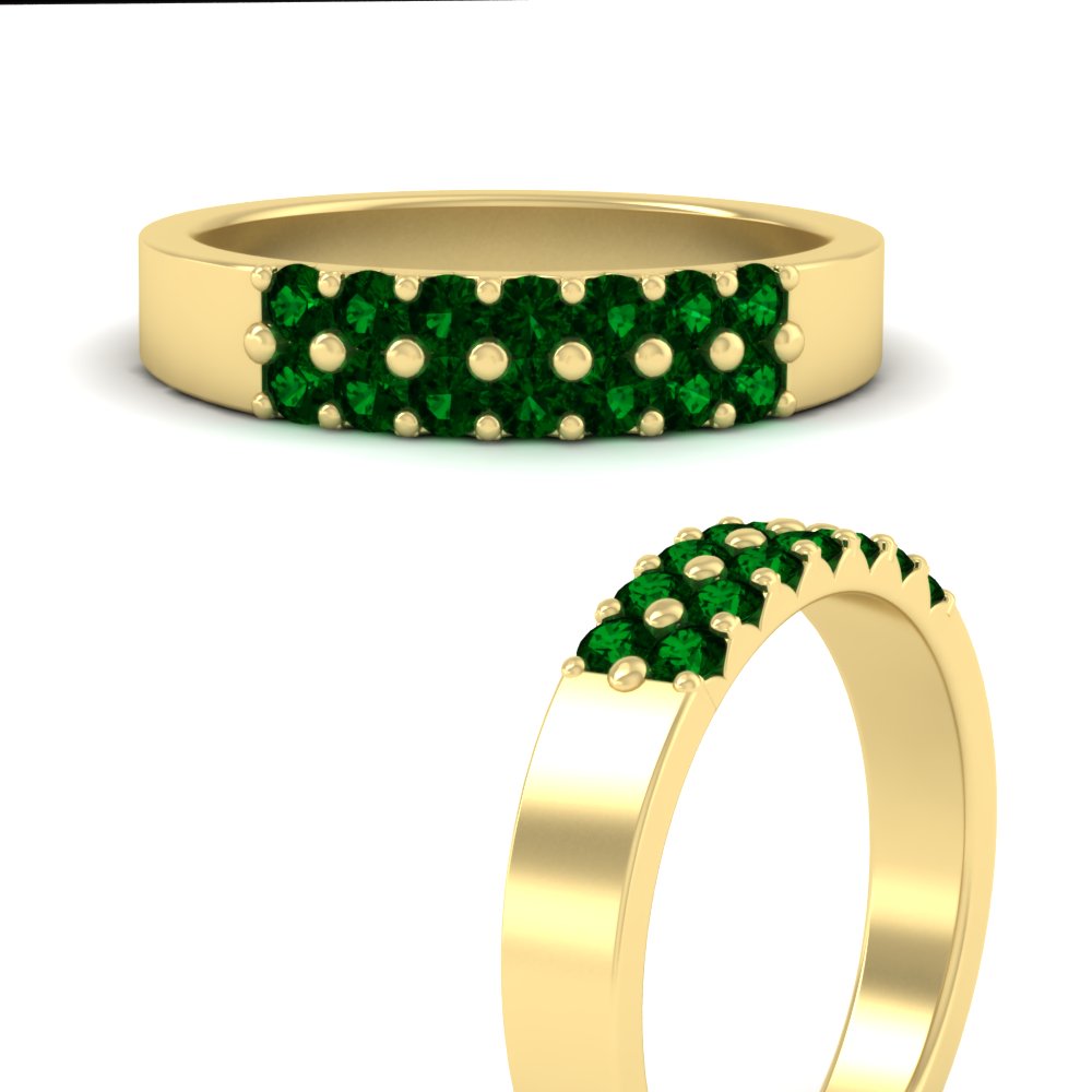 half-carat-two-row-round-emerald-wedding-band-in-yellow-gold-FD11382BGEMGRANGLE3-0.50CT-NL-YG