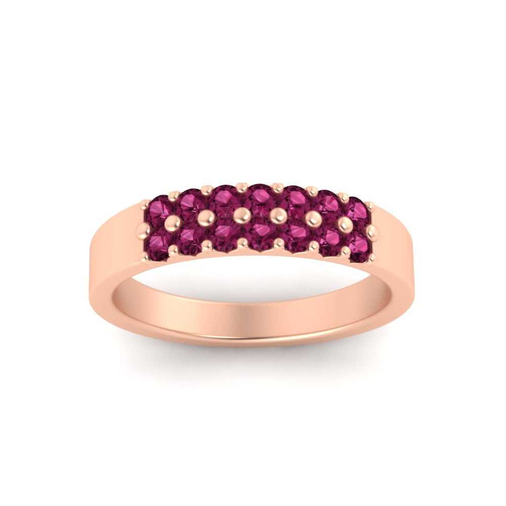 half-carat-two-row-round-pink-sapphire-wedding-band-in-rose-gold-FD11382BGSADRPIANGLE5-0.50CT-NL-RG