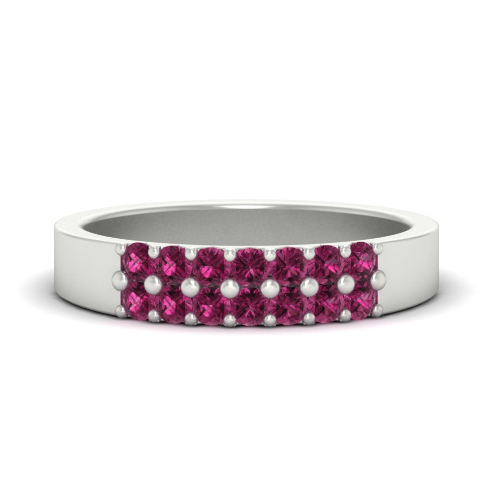 half-carat-two-row-round-pink-sapphire-wedding-band-in-white-gold-FD11382BGSADRPI-0.50CT-NL-WG