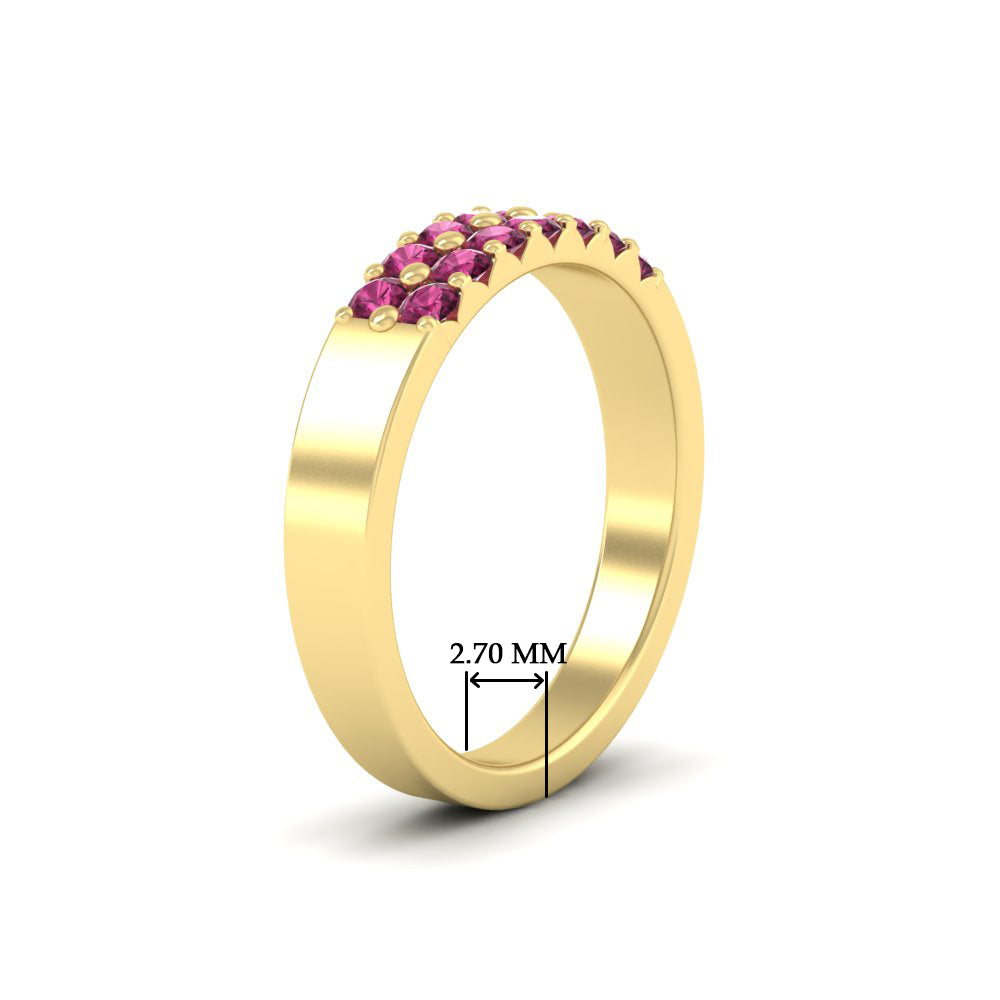 half-carat-two-row-round-pink-sapphire-wedding-band-in-yellow-gold-FD11382BGSADRPIANGLE2-0.50CT-NL-YG-HW