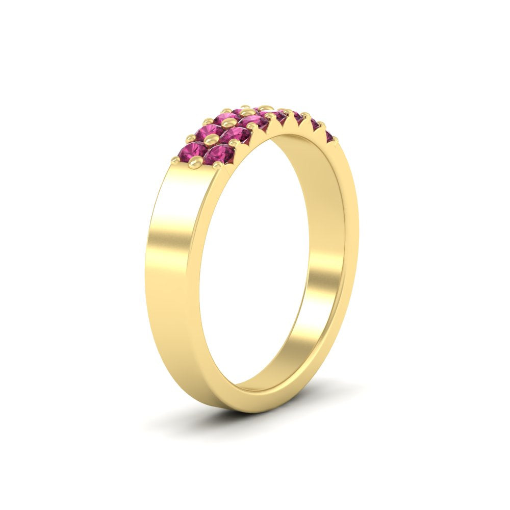 half-carat-two-row-round-pink-sapphire-wedding-band-in-yellow-gold-FD11382BGSADRPIANGLE2-0.50CT-NL-YG