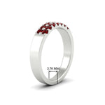 Load image into Gallery viewer, half-carat-two-row-round-ruby-wedding-band-in-white-gold-FD11382BGRUDRANGLE2-0.50CT-NL-WG-HW