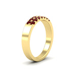 Load image into Gallery viewer, half-carat-two-row-round-ruby-wedding-band-in-yellow-gold-FD11382BGRUDRANGLE2-0.50CT-NL-YG