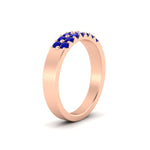 Load image into Gallery viewer, half-carat-two-row-round-sapphire-wedding-band-in-rose-gold-FD11382BGSABLANGLE2-0.50CT-NL-RG