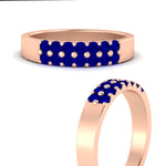 Load image into Gallery viewer, half-carat-two-row-round-sapphire-wedding-band-in-rose-gold-FD11382BGSABLANGLE3-0.50CT-NL-RG