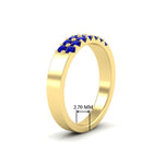 Load image into Gallery viewer, half-carat-two-row-round-sapphire-wedding-band-in-yellow-gold-FD11382BGSABLANGLE2-0.50CT-NL-YG-HW