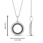 Load image into Gallery viewer, half-ct.-diamond-double-circle-pendant-with-black-diamond-in-FDPD10761-GBLACK-NL-WG
