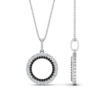 Load image into Gallery viewer, half-ct.-diamond-double-circle-pendant-with-black-diamond-in-FDPD10761-GBLACK-NL-WG
