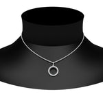 Load image into Gallery viewer, half-ct.-diamond-double-circle-pendant-with-black-diamond-in-FDPD10761-GBLACK-NL-WG
