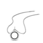 Load image into Gallery viewer, half-ct.-diamond-double-circle-pendant-with-black-diamond-in-FDPD10761-GBLACK-NL-WG
