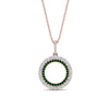 Load image into Gallery viewer, half-ct.-diamond-double-circle-pendant-with-emerald-in-FDPD10761-GEMGR-NL-RG