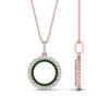 Load image into Gallery viewer, half-ct.-diamond-double-circle-pendant-with-emerald-in-FDPD10761-GEMGR-NL-RG