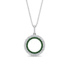 Load image into Gallery viewer, half-ct.-diamond-double-circle-pendant-with-emerald-in-FDPD10761-GEMGR-NL-WG