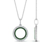 Load image into Gallery viewer, half-ct.-diamond-double-circle-pendant-with-emerald-in-FDPD10761-GEMGR-NL-WG