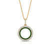 Load image into Gallery viewer, half-ct.-diamond-double-circle-pendant-with-emerald-in-FDPD10761-GEMGR-NL-YG