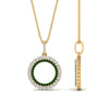 Load image into Gallery viewer, half-ct.-diamond-double-circle-pendant-with-emerald-in-FDPD10761-GEMGR-NL-YG