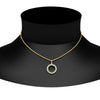 Load image into Gallery viewer, half-ct.-diamond-double-circle-pendant-with-emerald-in-FDPD10761-GEMGR-NL-YG
