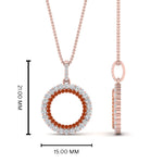 Load image into Gallery viewer, half-ct.-diamond-double-circle-pendant-with-orange-sapphire-in-FDPD10761-GSAOR-NL-RG
