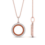 Load image into Gallery viewer, half-ct.-diamond-double-circle-pendant-with-orange-sapphire-in-FDPD10761-GSAOR-NL-RG
