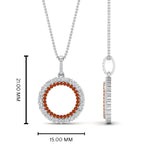 Load image into Gallery viewer, half-ct.-diamond-double-circle-pendant-with-orange-sapphire-in-FDPD10761-GSAOR-NL-WG
