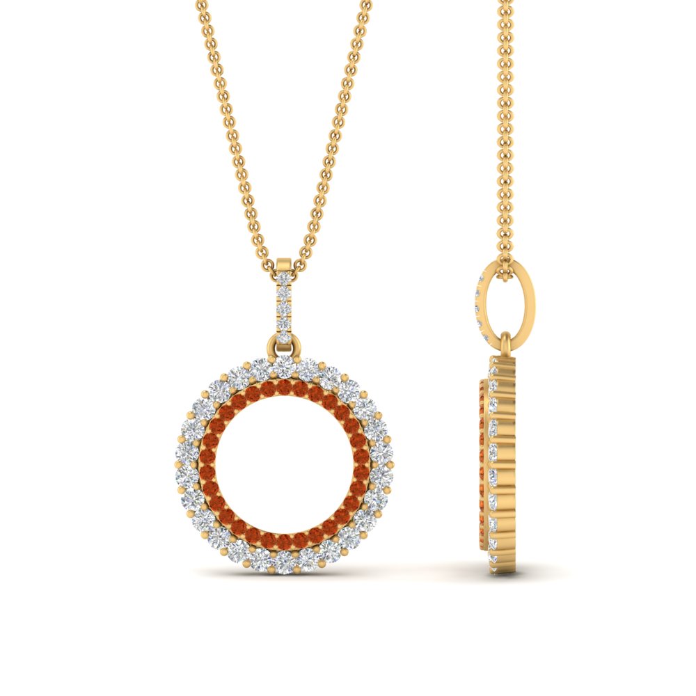 half-ct.-diamond-double-circle-pendant-with-orange-sapphire-in-FDPD10761-GSAOR-NL-YG
