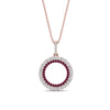 Load image into Gallery viewer, half-ct.-diamond-double-circle-pendant-with-pink-sapphire-in-FDPD10761-GSADRPI-NL-RG