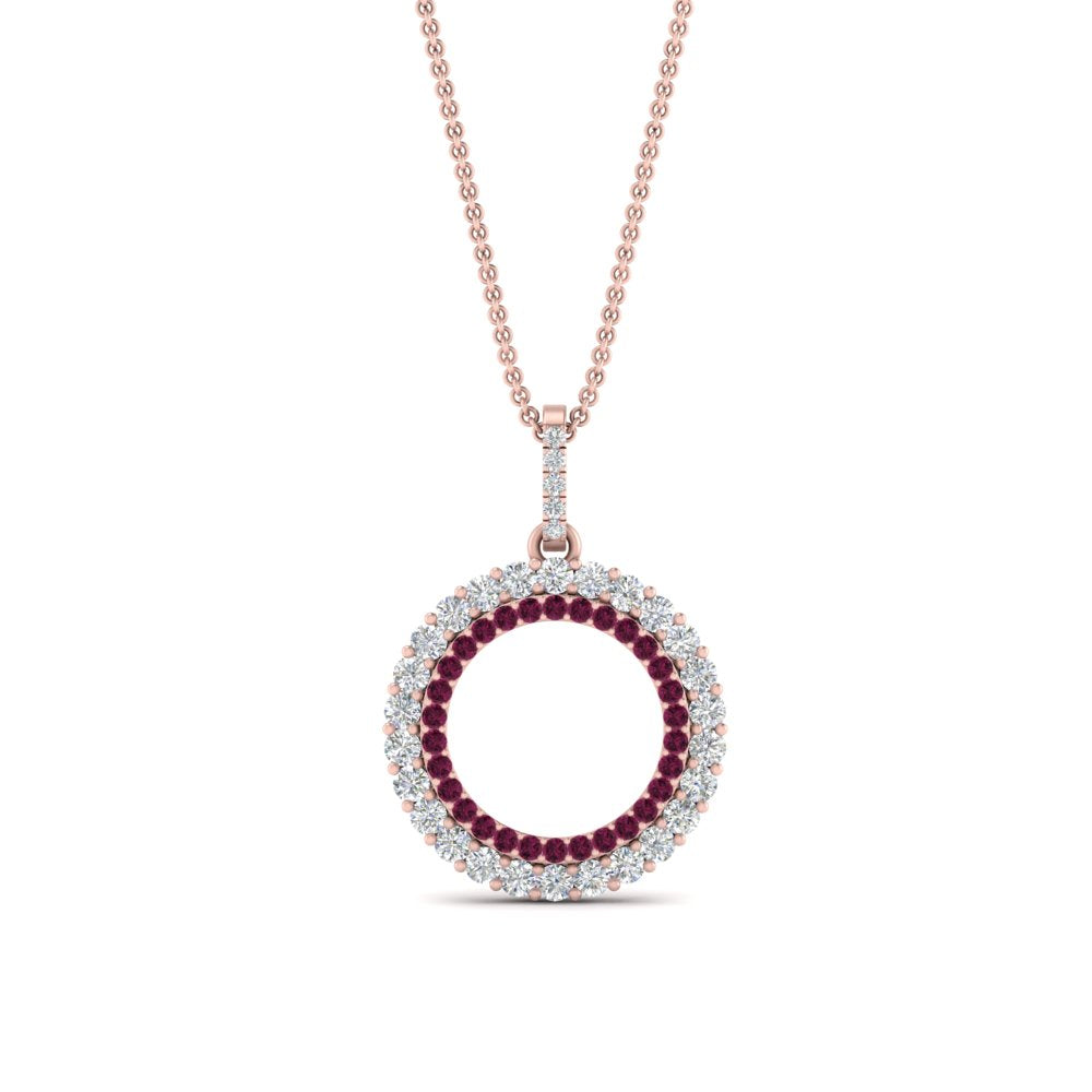 half-ct.-diamond-double-circle-pendant-with-pink-sapphire-in-FDPD10761-GSADRPI-NL-RG