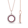 Load image into Gallery viewer, half-ct.-diamond-double-circle-pendant-with-pink-sapphire-in-FDPD10761-GSADRPI-NL-RG
