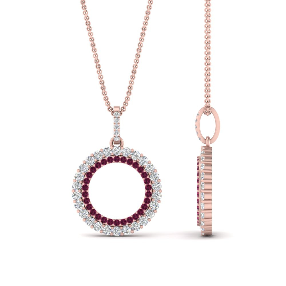 half-ct.-diamond-double-circle-pendant-with-pink-sapphire-in-FDPD10761-GSADRPI-NL-RG