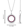 Load image into Gallery viewer, half-ct.-diamond-double-circle-pendant-with-pink-sapphire-in-FDPD10761-GSADRPI-NL-WG
