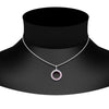 Load image into Gallery viewer, half-ct.-diamond-double-circle-pendant-with-pink-sapphire-in-FDPD10761-GSADRPI-NL-WG