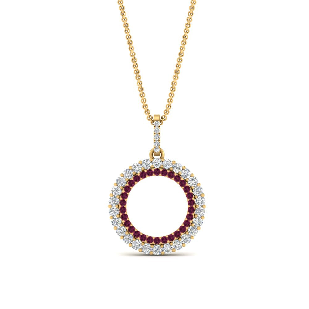 half-ct.-diamond-double-circle-pendant-with-pink-sapphire-in-FDPD10761-GSADRPI-NL-YG