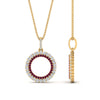Load image into Gallery viewer, half-ct.-diamond-double-circle-pendant-with-pink-sapphire-in-FDPD10761-GSADRPI-NL-YG