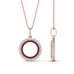 Load image into Gallery viewer, half-ct.-diamond-double-circle-pendant-with-ruby-in-FDPD10761-GRUDR-NL-RG
