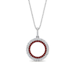 Load image into Gallery viewer, half-ct.-diamond-double-circle-pendant-with-ruby-in-FDPD10761-GRUDR-NL-WG
