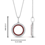 Load image into Gallery viewer, half-ct.-diamond-double-circle-pendant-with-ruby-in-FDPD10761-GRUDR-NL-WG
