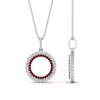 Load image into Gallery viewer, half-ct.-diamond-double-circle-pendant-with-ruby-in-FDPD10761-GRUDR-NL-WG