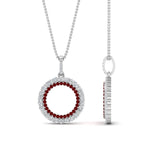 Load image into Gallery viewer, half-ct.-diamond-double-circle-pendant-with-ruby-in-FDPD10761-GRUDR-NL-WG
