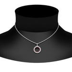 Load image into Gallery viewer, half-ct.-diamond-double-circle-pendant-with-ruby-in-FDPD10761-GRUDR-NL-WG
