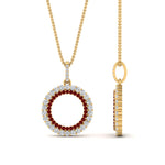 Load image into Gallery viewer, half-ct.-diamond-double-circle-pendant-with-ruby-in-FDPD10761-GRUDR-NL-YG
