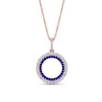 Load image into Gallery viewer, half-ct.-diamond-double-circle-pendant-with-sapphire-in-FDPD10761-GSABL-NL-RG
