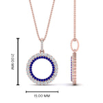 Load image into Gallery viewer, half-ct.-diamond-double-circle-pendant-with-sapphire-in-FDPD10761-GSABL-NL-RG
