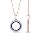 Load image into Gallery viewer, half-ct.-diamond-double-circle-pendant-with-sapphire-in-FDPD10761-GSABL-NL-RG
