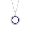 Load image into Gallery viewer, half-ct.-diamond-double-circle-pendant-with-sapphire-in-FDPD10761-GSABL-NL-WG