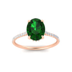 Load image into Gallery viewer, half-eternity-oval-emerald-hidden-halo-ring-with-diamond-in-rose-gold-FD9788OVRGEMGR-NL-RG.jpg
