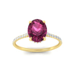 Load image into Gallery viewer, half-eternity-oval-pink-sapphire-hidden-halo-ring-with-diamond-in-yellow-gold-FD9788OVRGSADRPI-NL-YG.jpg
